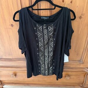 Karen Kane Black Geometric Print  Tunic